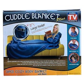 Cuddlee Blanket with Sleeves in Blue