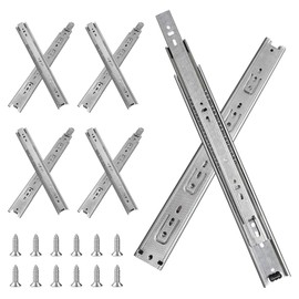 16 inch Drawer Slides 4 Pairs (8pcs) Full Extension Ball Bearing Drawer Slide 3 fold Full Stretch Side Mount Drawer Slides 100 LB Capacity Drawer Slide 16" Silver