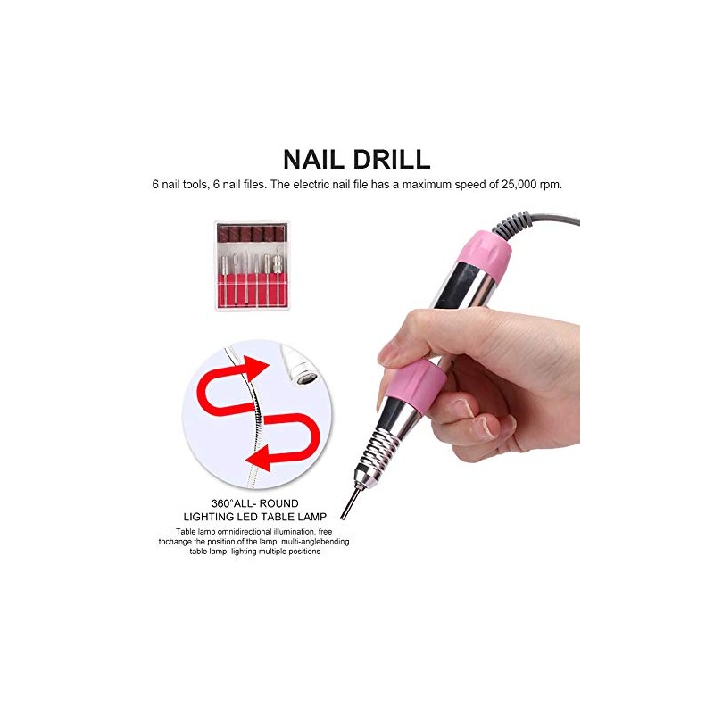 5 in 1 Nail Dust Collector with Drill, Multifunctional Electric