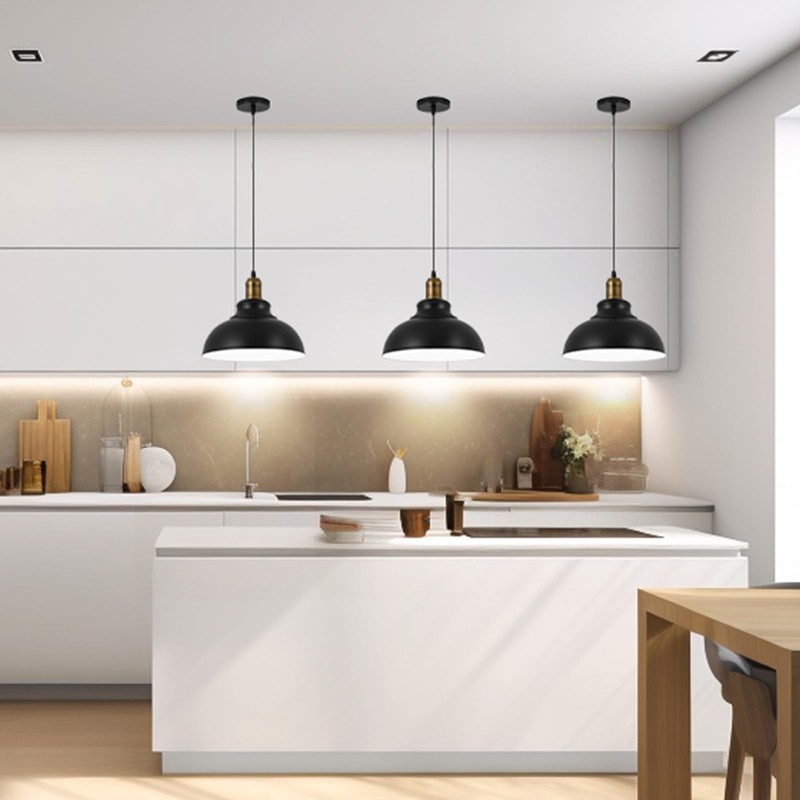 Battery Operated Pendant Lights,Rechargeable Pendant Light with Remote,Black Gold Pendant