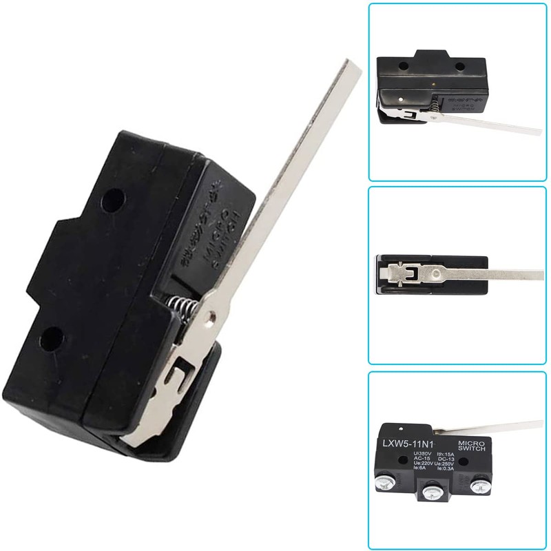 DKARDU 6 pcs LXW5-11N1 Micro Limit Switch 1NO+1NC Long Hinge