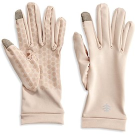 Coolibar UPF 50+ Men's Women's Gannett UV Gloves - Sun Protective (X-Large- Beige)