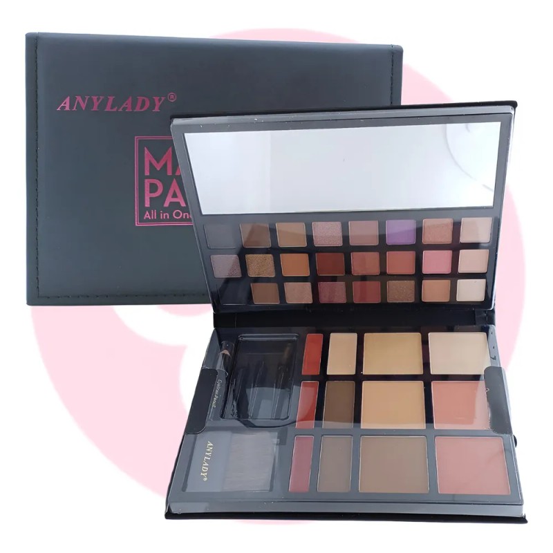 Estuche Maquillaje Anylady Kit Profesional 41 Piezas Rostro Brochas
