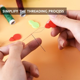 30pcs Needle Threader Gourd Shaped Needle Threader Easy to Insert Hand Sewing Needles, Used for Hand Sewing Cross Stitch Repair Clothing,for Mending Clothes,DIY Crafting & Embroidery(Random Colors)