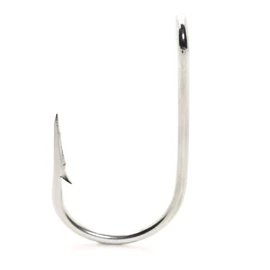 Mustad Salmon Siwash 3X Strong Hollow Point Open Ring Hook (100 Pack), Stainless Steel, Size 3/0