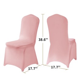 Ascoza 6 Pack Dusty Pink Spandex Chair Covers for High Back Chairs in Stretch Washable Fabric for Wedding, Party,Holidays,Celebration and Other Special Events