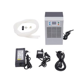 GXFCHYL Aquarium Chiller 7.93GAL 100W Water Chiller Fish Tank Chiller Low Noise Aquarium Electronic Cooler 10-40°C Temperature Control Water Cooler for hydroponics, Fresh & Salt Tank (Silver Black)