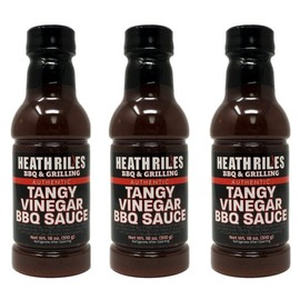 Heath Riles BBQ Sauces, Tangy Vinegar BBQ Sauce, Pit Master Barbecue Sauce For Meat, Marinades, Dressings, 3 bottles,16 oz.