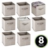 mDesign Small Fabric Collapsible Organizer Cube Bin Box with Front