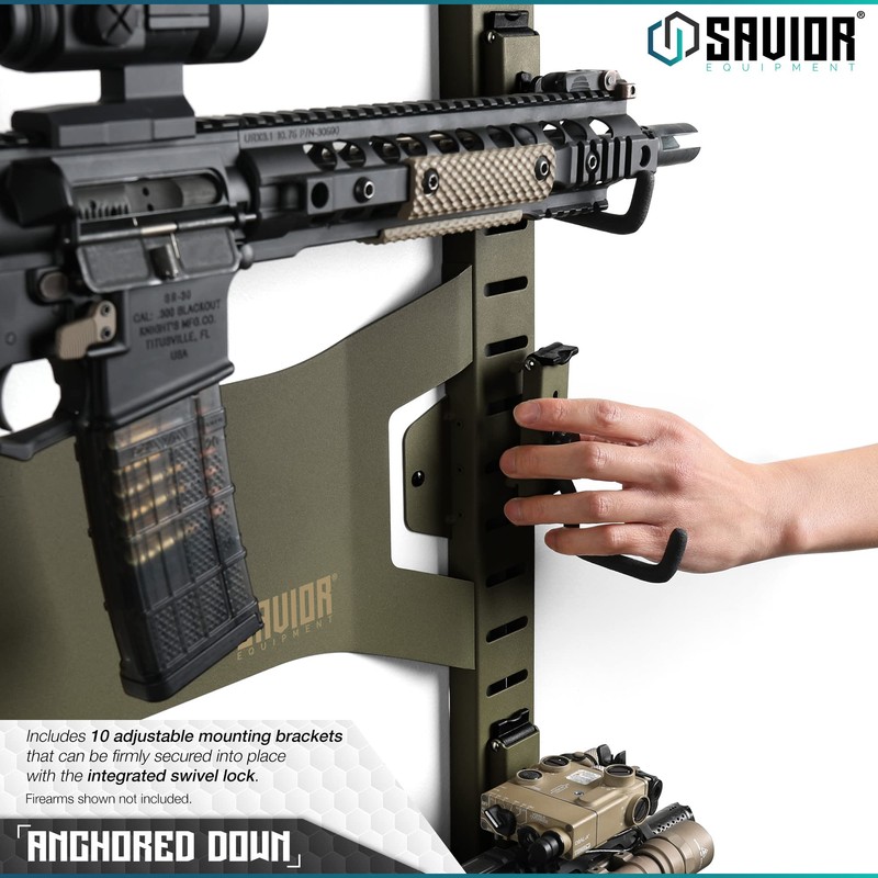 Savior Equipment Horizontal Steel Wall Mount Firearm Rifle Display Rack,