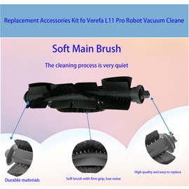 Replacement Accessories Kit fo Verefa L11 Pro Robot Vacuum Cleane, parts Main Brushes Side Brushes Filters Dust Bags Attachments