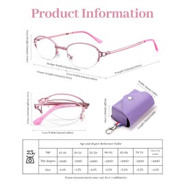 LUFF Pocket Folding Reading Glasses, Compact Reading Glasses with Lether Case, Foldable Readers Blue Light Anti Eyestrain