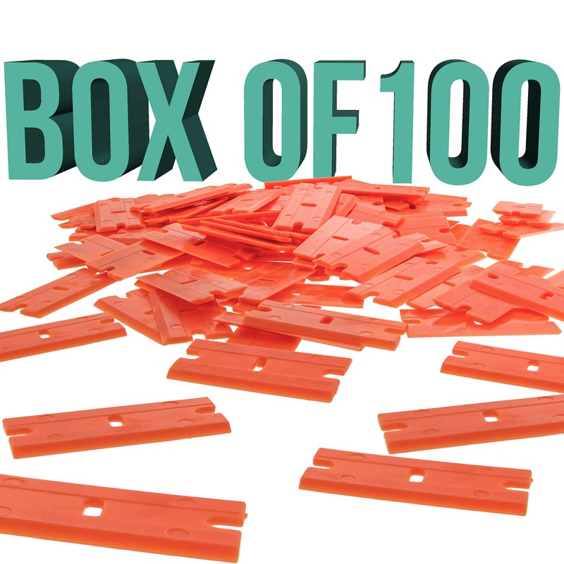 TCP Global 100 Piece Plastic Razor Scraper Blades with Extra