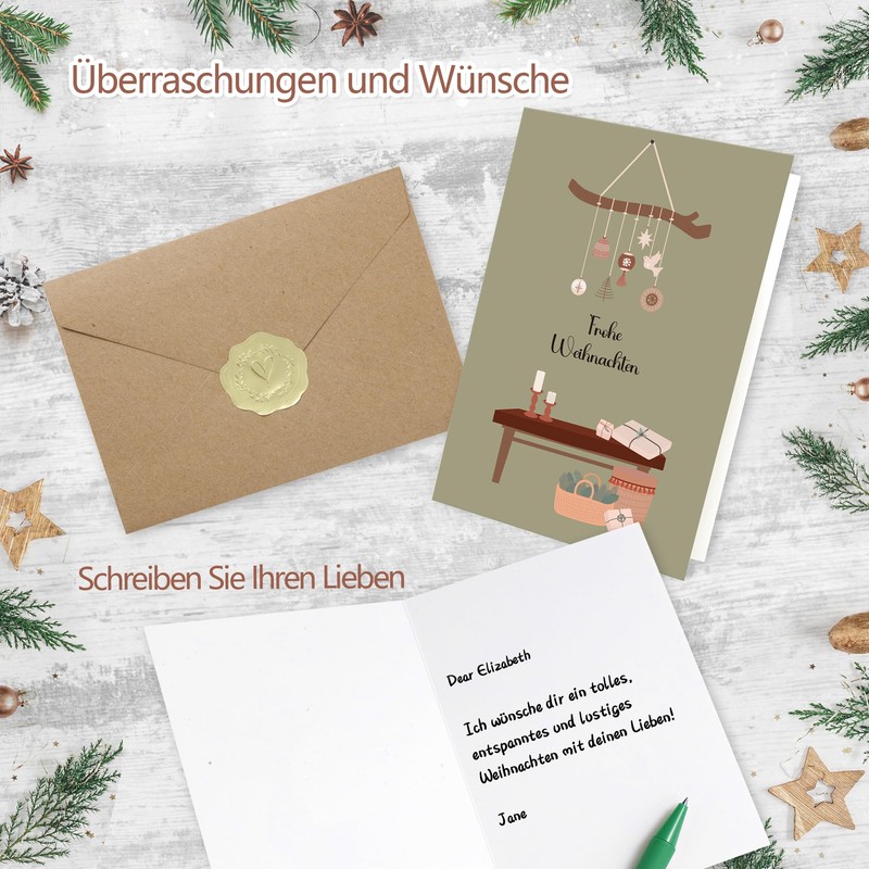 Legezon 36 Christmas Cards Set with Envelopes - Christmas Greeting