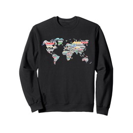 World Map Country Names Countries of the World the World Map Sweatshirt