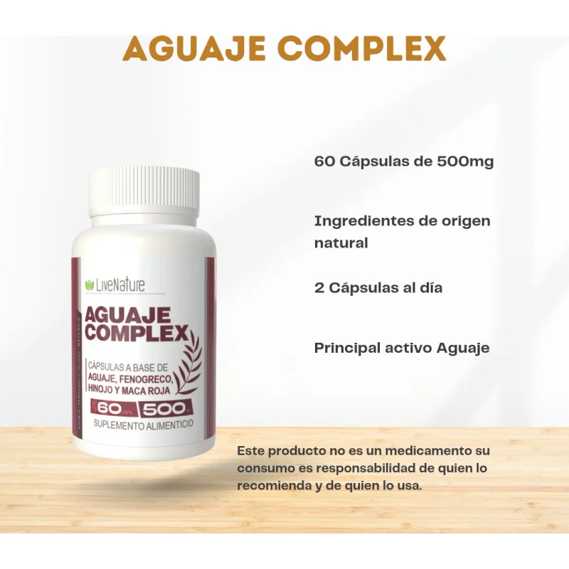 Aguaje Fenogreco Hinojo Maca Roja Aguaje Complex 2pz Sin Sabor