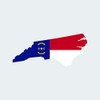 fagraphix North Carolina State Shaped Flag Sticker Self Adhesive Vinyl