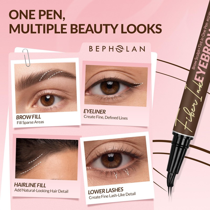 Liquid Eyebrow Pen,Waterproof Smudge Proof 4D Brow Pencil, Long-Lasting Natural
