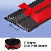 Coengwui Peel and Stick Shower Door Draft Stopper, T-Shaped Silicone