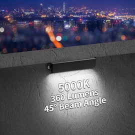 Kwinmyso 8-Packs 3W 7inch LED Hardscape Paver Lighting,12V AC/DC Low Voltage Retaining Wall Lights,Landscape Lighting,5000K Daylight White Outdoor Step Light,50,000 Hours Lifespan-Black