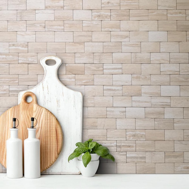 DICOFUN 10 Sheets Marble Look Peel and Stick Backsplash Wall