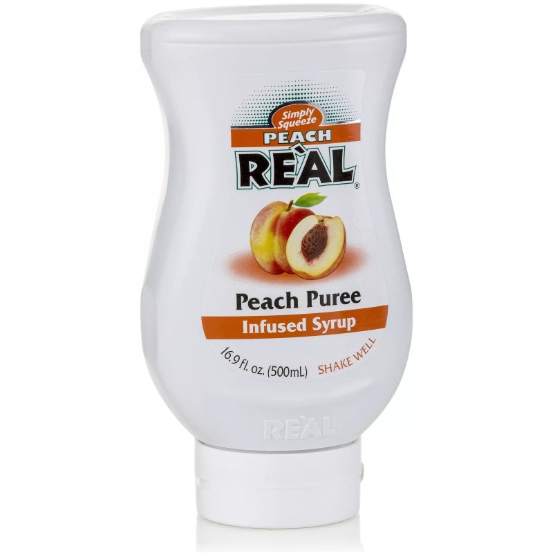 Peach Puree Infused Syrup 16.9 FL OZ Squeezable Bottle Pack