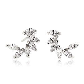 Sovats Marquise Shape Stud Earrings For Women Set With White Cubic Zirconia 925 Sterling Silver Rhodium Plated - Simple, Stylish Stud Earrings&Trendy Nickel Free Earring