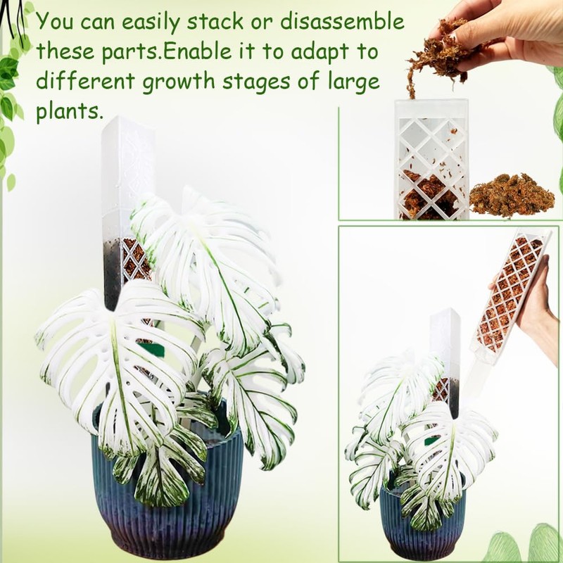 MIIIM 4 Pcs Self-Watering Moss Poles, D Shape Moss Pole