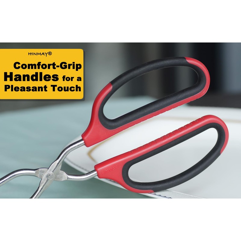 HINMAY Extra Long Scissor Tongs 15-Inch Stainless Steel Barbecue Grilling