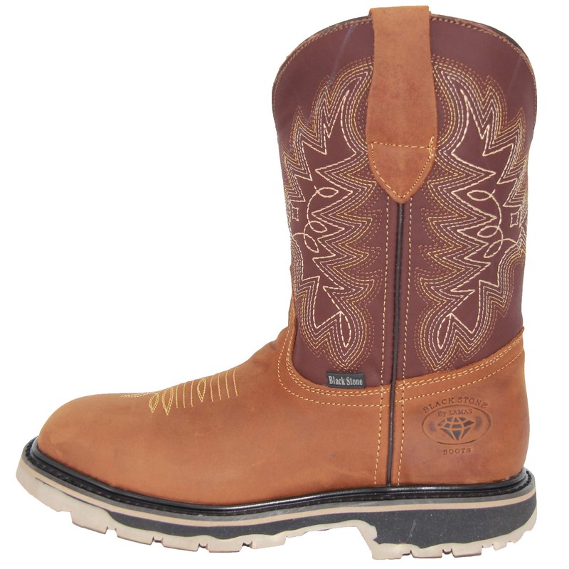 Generic Men’s Leather Square Toe Steel Toe Western Work Boot