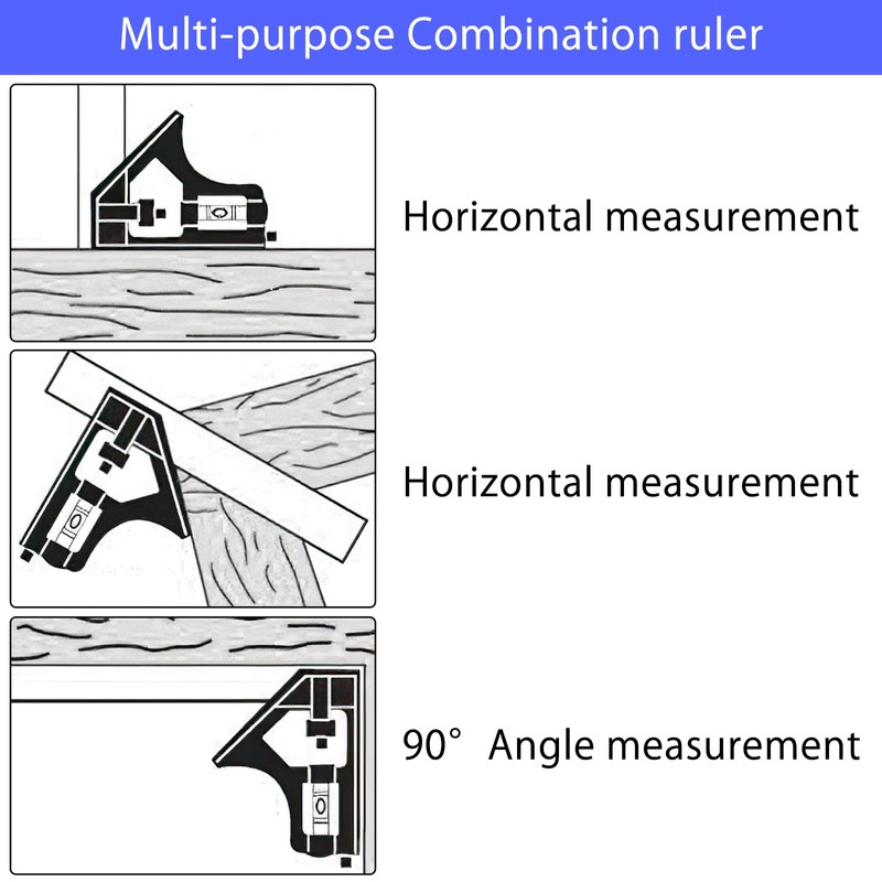 2 Pcs Square Tool, Square and Combination Square Tool Set
