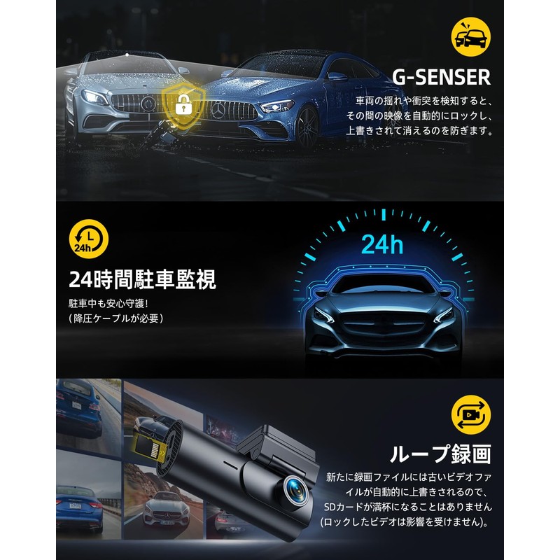 New Dash Camera, Front & Rear Camera, 4K, 1.5 inch