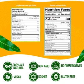 Ashoka Premium Mango Puree, Sweetened Kesar Mango Pulp, Great for Smoothies, Juices, Baking, and Eating as Whole, Rich Mango Concentrate from India, 30 Ounce