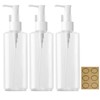 Apstaqeoo 3Pcs 200ML Empty Lotion Dispenser Refillable Clear Plastic Oval
