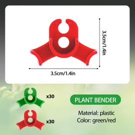 Feliciay Pack of 60 Plant Benders, Plant Training Bending Clips, Plant Trainer for Low Load, Plant Support Clips, 90 Degree Plant Stem Trainer, Gardening Plant Support (Red + Green)