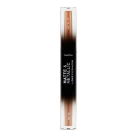 Collection Cosmetics Matte and Metallic Liquid Duo Eyeshadow, Highly Pigmented Soft Matte and Glitter Shades, Roof Taupe Bar and Skyline