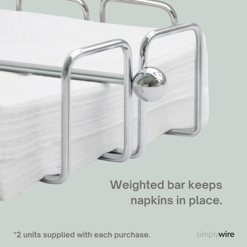 simplywire – Pack of 2 - Napkin/Serviette Holder with Weighted