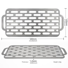 TiTo Titanium BBQ Net Grill Portable Ultralight Non-Stick Meat Grill Grate for Home Garden Outdoor Camping Picnic Hiking Charcoal Holder with Storage Bag (B)