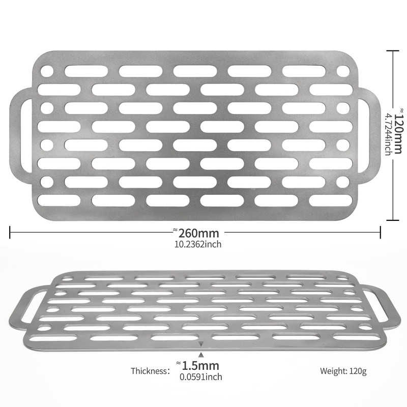 TiTo Titanium BBQ Net Grill Portable Ultralight Non-Stick Meat Grill