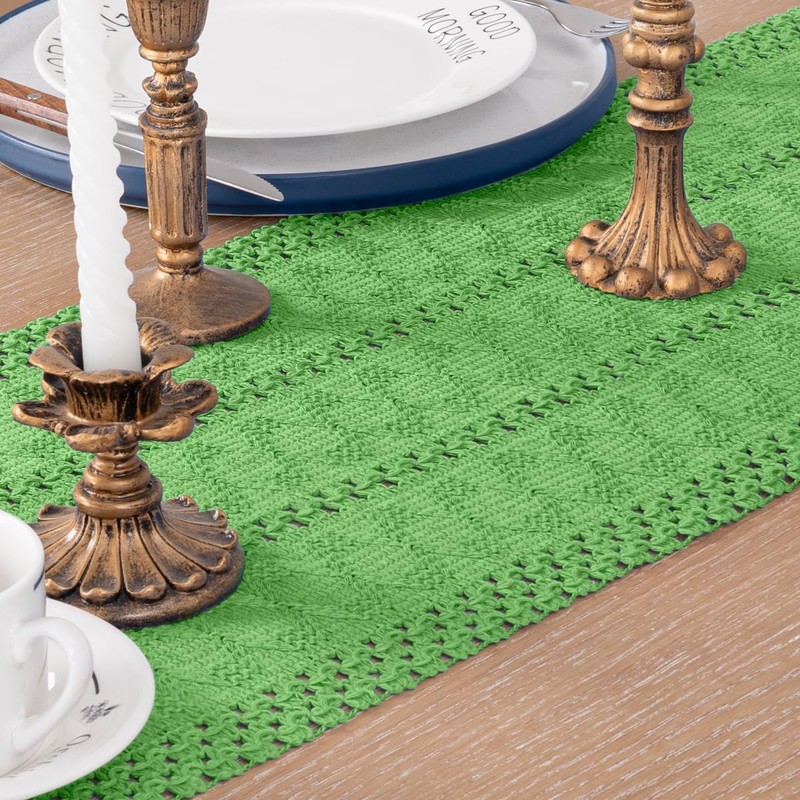 FLCSIed Boho Table Runner Macrame Farmhouse Woven Burlap Rustic Table