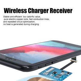 10WQi Receiver USBC, Thin Wireless Charging Receiver for Type-C Phones, Ultra Fast Qi Wireless Charging Receiver and Adapter