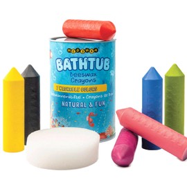Medenka Bath Crayons for Kids - 7 Colors, Not Toxic Washable Bathtub Crayons Made with European Beeswax, Bath Toy for Fun, Easy to Clean with Hot Water and Sponge.