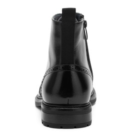 Temeshu Men's Wingtip Oxford Boot Side Zip Ankle Motorcycle Boots MS07 Black 10.5