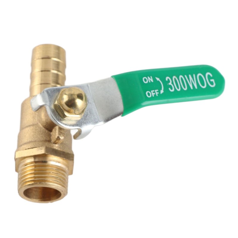 Brass Ball Valve with Thickened Hose and Green Lever Handle