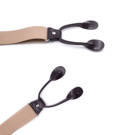 YiyiLai Fashionable Y-Shaped Suspenders, Men's, Adjustable, Business, Women's, Hanging Band, Button Type, Trouser Hanging, Width 1.4 inches (3.5 cm), navy