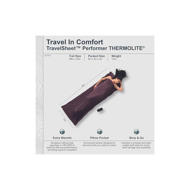Cocoon TravelSheet inlet Thermolite Performer brown/purple 2015
