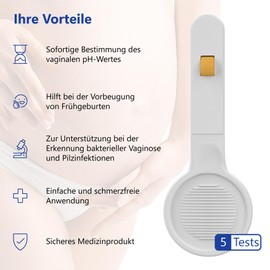 5 x LuxmedIQ Vaginal pH Test for Early Detection of Bacterial Infections, Bacterial Vaginosis, Health Test for Pregnancy Care for Bladder Cracks - Easy & Painless Use