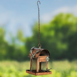 Copper Color Fancy Hanging Metal Bird Feeders (Prairie Home)