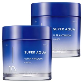 [2-pack plan] Missha Super Aqua Ultra Hyalon Cream, 70ml, 2 pcs / [2입기획] 미샤 수퍼 아쿠아 울트라 히알론 크림, 70ml, 2개