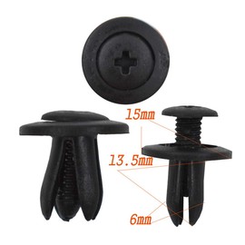 WFLNHB 100pcs Auto Car Door Fender 6mm Hole Push Plastic Rivets Retainer Clips Black